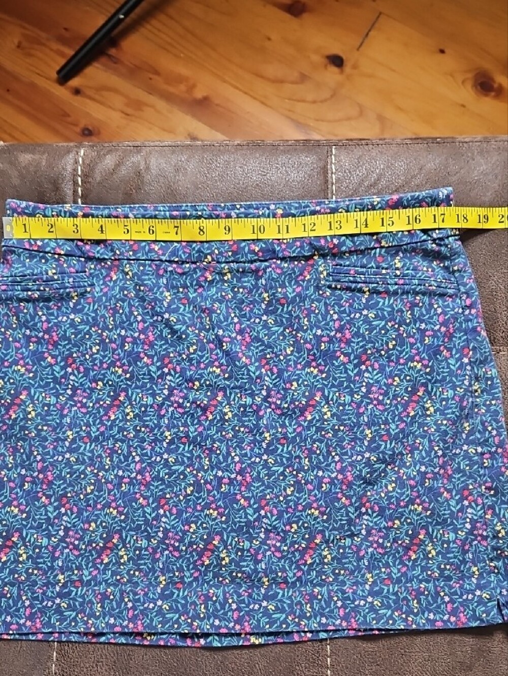 Croft & Barrow Effortless Stretch Blue Floral A-Line Women's Skort Shorts 14 - Picture 4 of 9